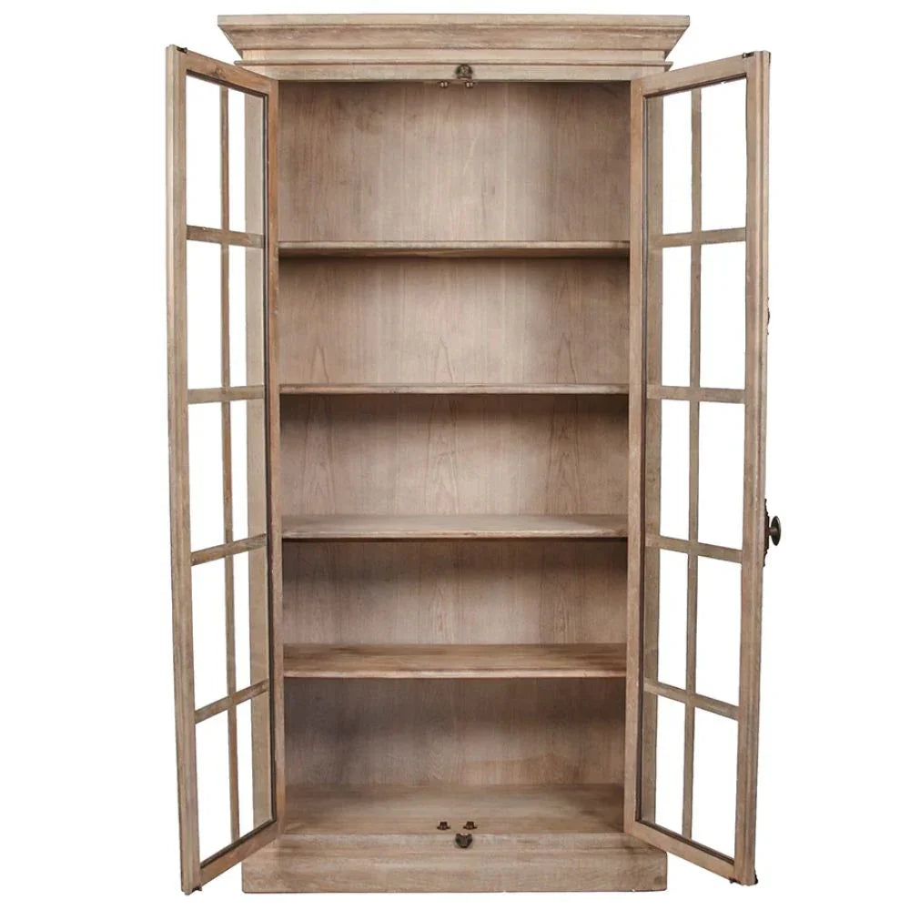 Weathered Provence Glass Library Cabinet