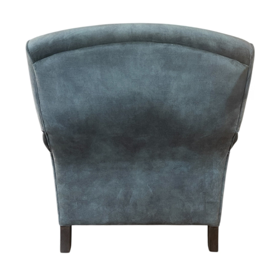 Plush Retro Blue Velvet Armchair
