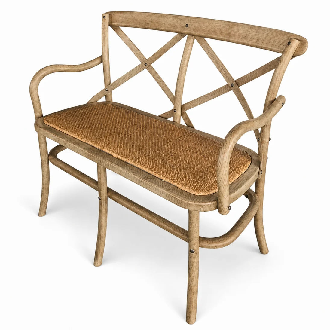 Natural Oak Parisian Café Cross-back Bench