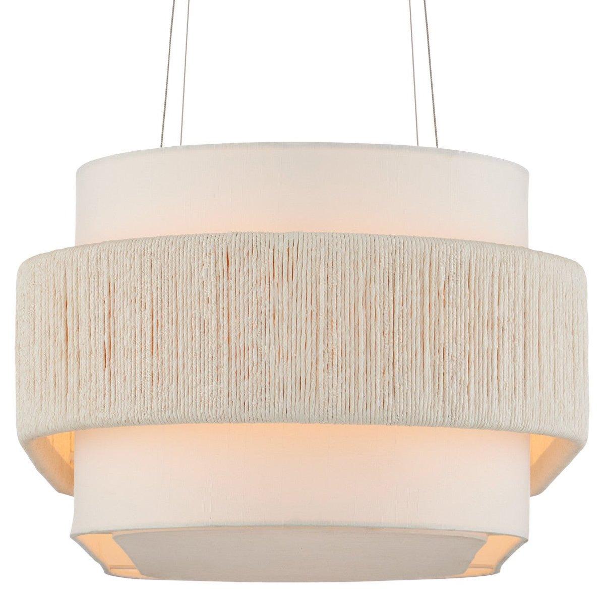 Oval Sugar White 5-Light Chandelier