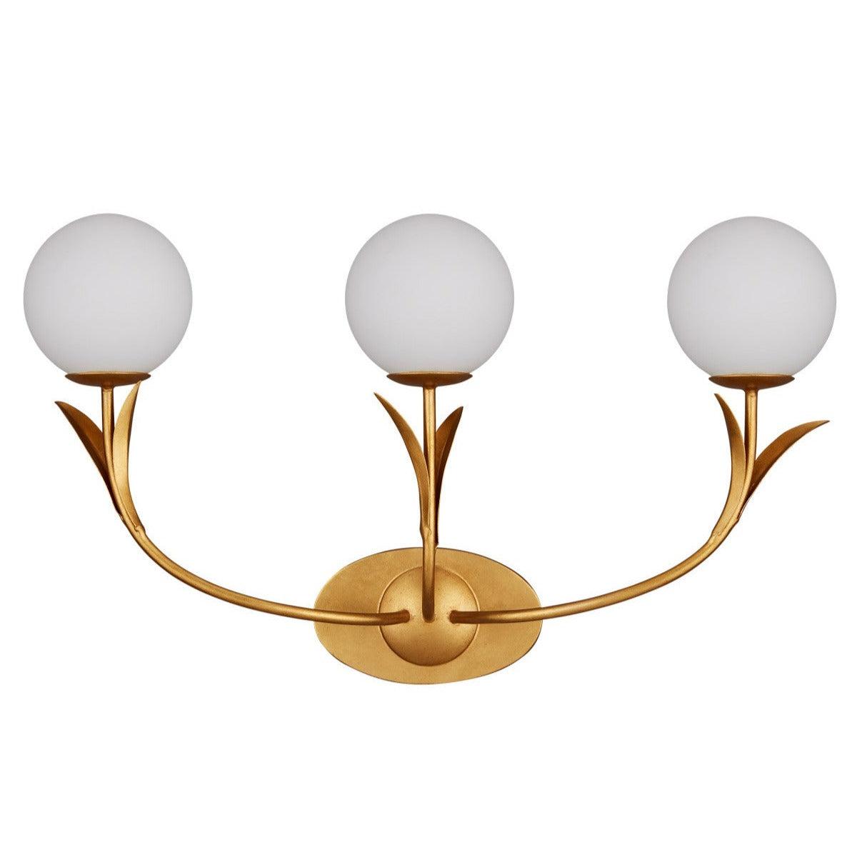 Parisian Gold Leaf Triple Sconce