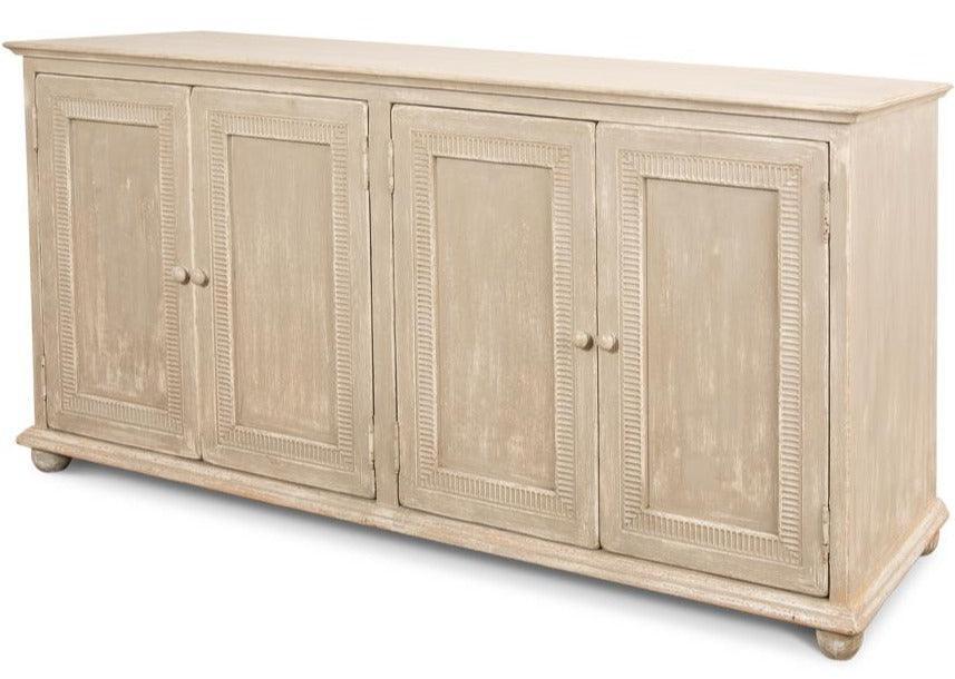 Aged Gray Pie Crust Door Cabinet - Belle Escape