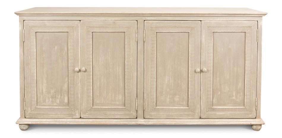 Aged Gray Pie Crust Door Cabinet - Belle Escape