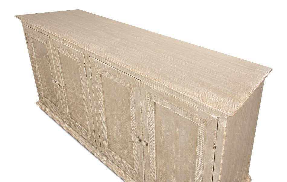 Aged Gray Pie Crust Door Cabinet - Belle Escape