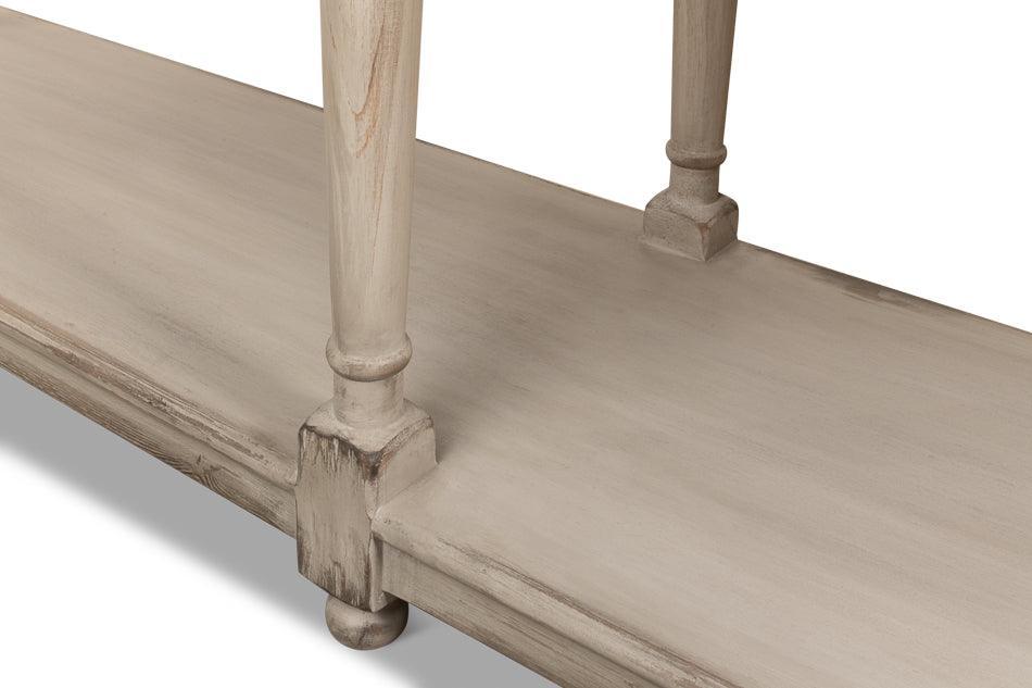 Aged Grey French Country Console Table - Belle Escape