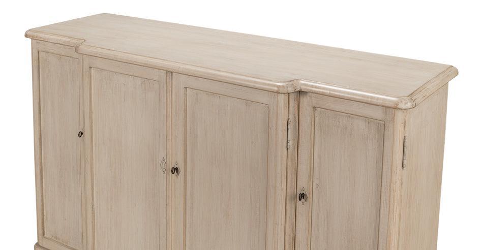 Aged Grey Stone 4-Door Sideboard - Belle Escape