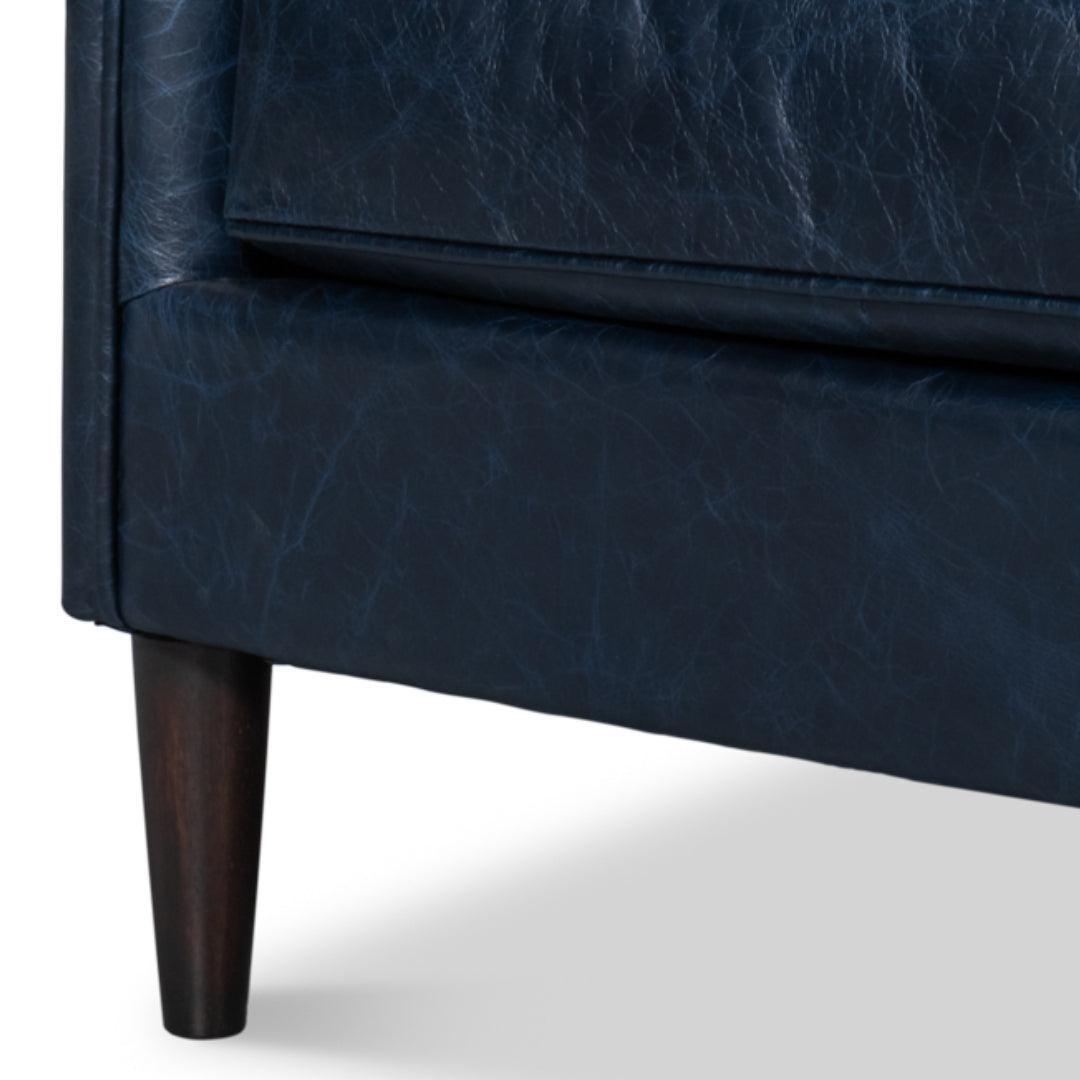 Chateau Blue Leather Sofa