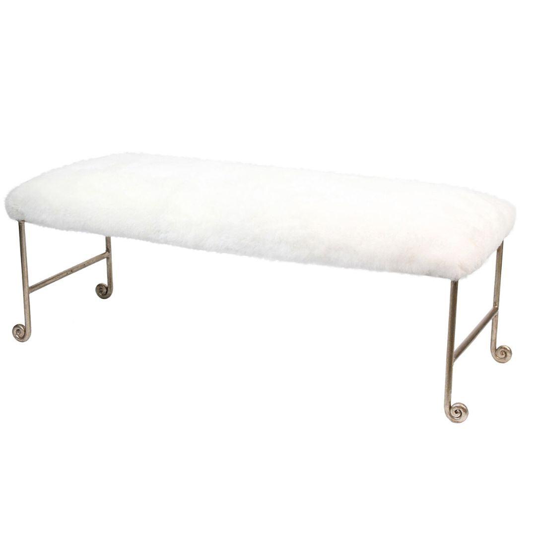 Alpaca Champagne Metal Base Bench