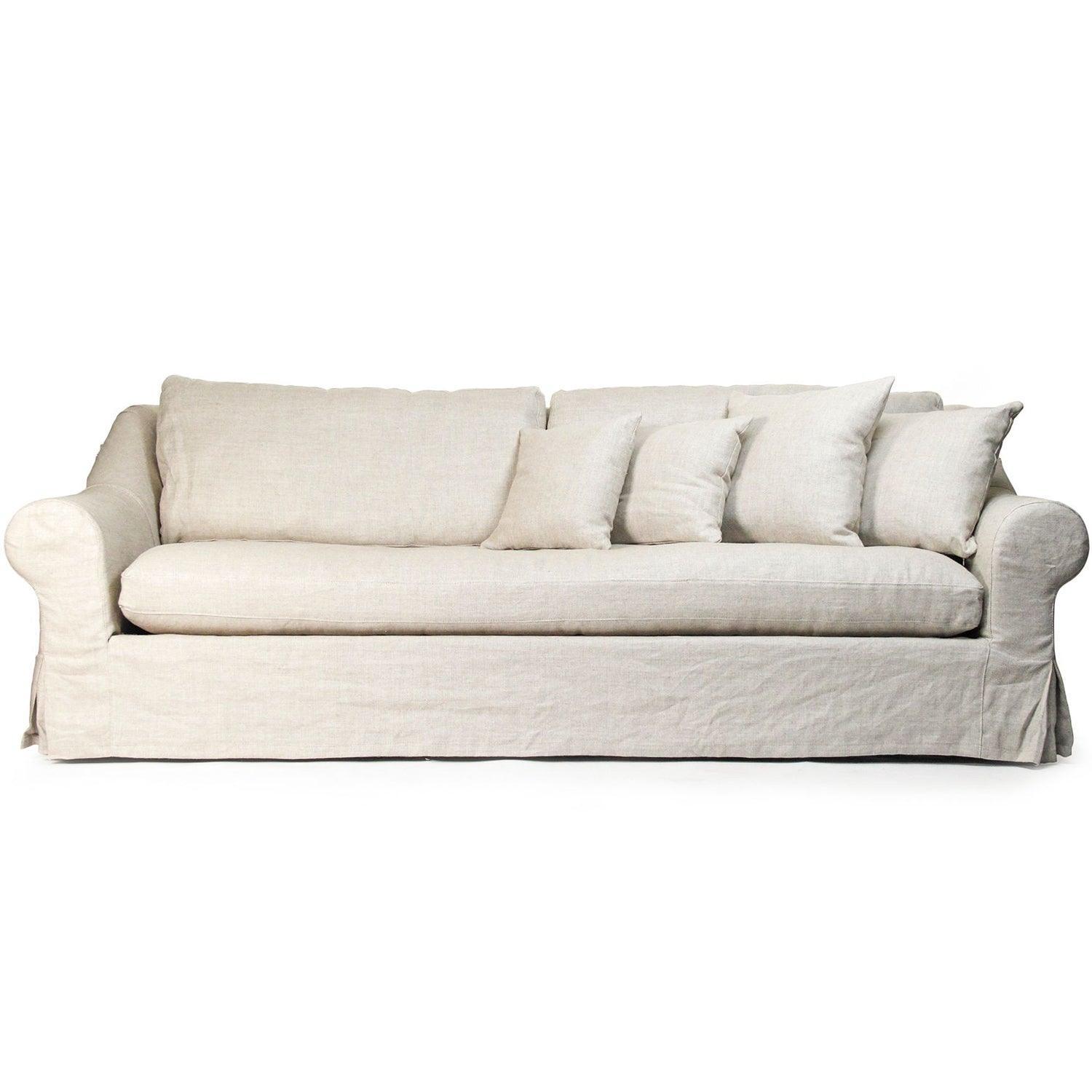 Antique Linen Cabriole Arm Sofa - Belle Escape