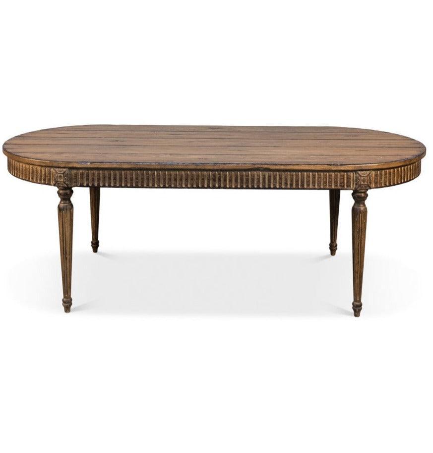 Antique Oval Provincial Dining Table - Belle Escape