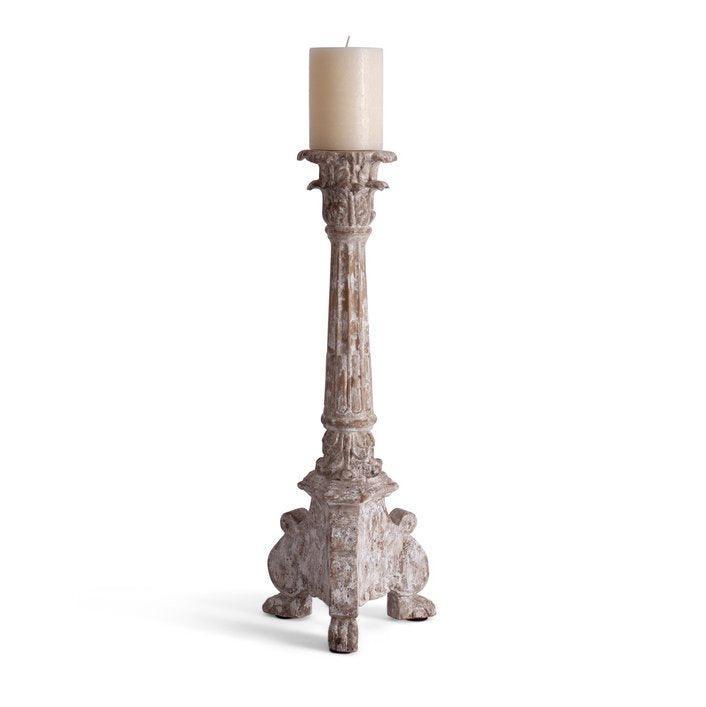 Antique White Corinthian Candlestick - Belle Escape