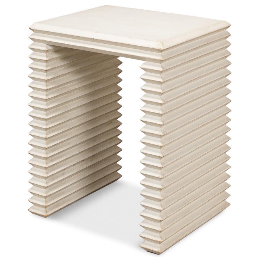 Antique White Stacked Side Table - Belle Escape