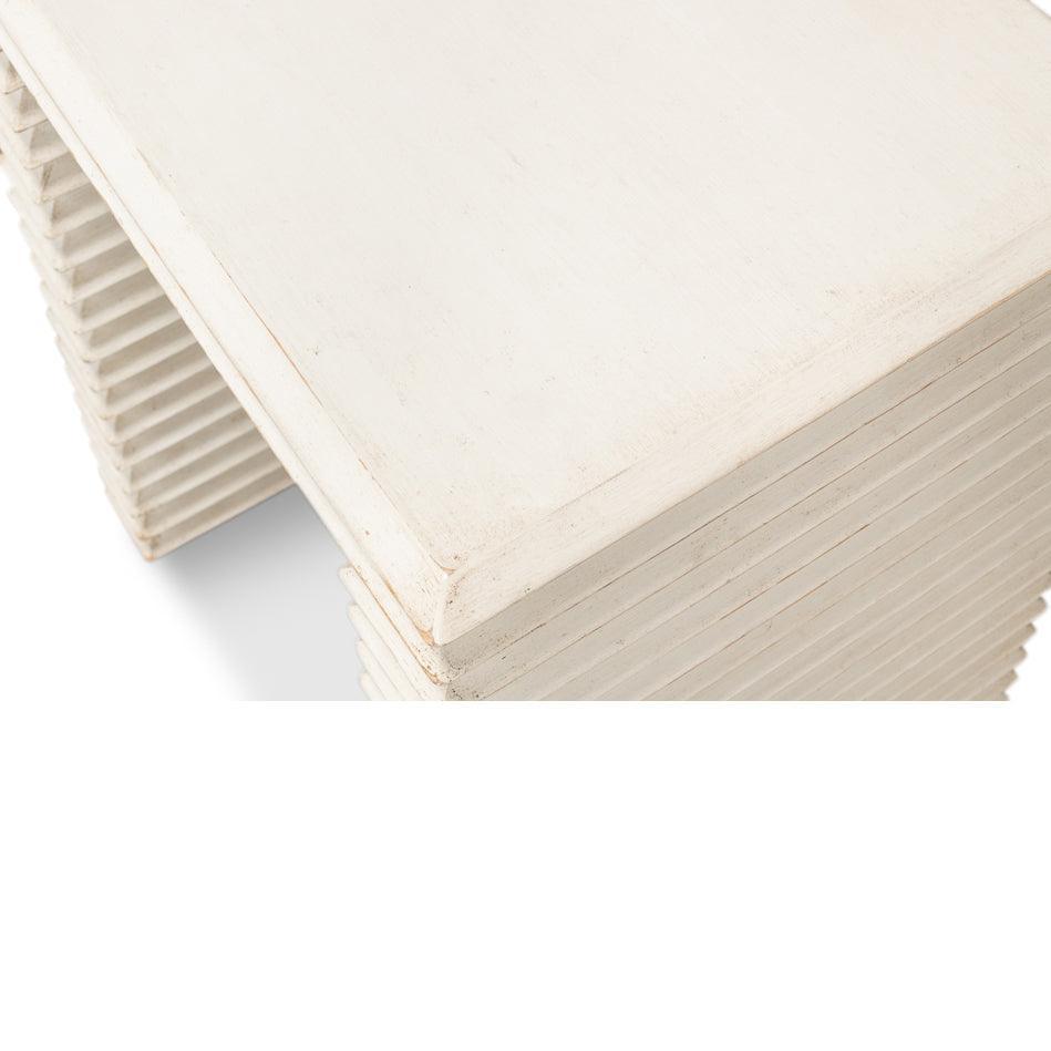 Antique White Stacked Side Table - Belle Escape