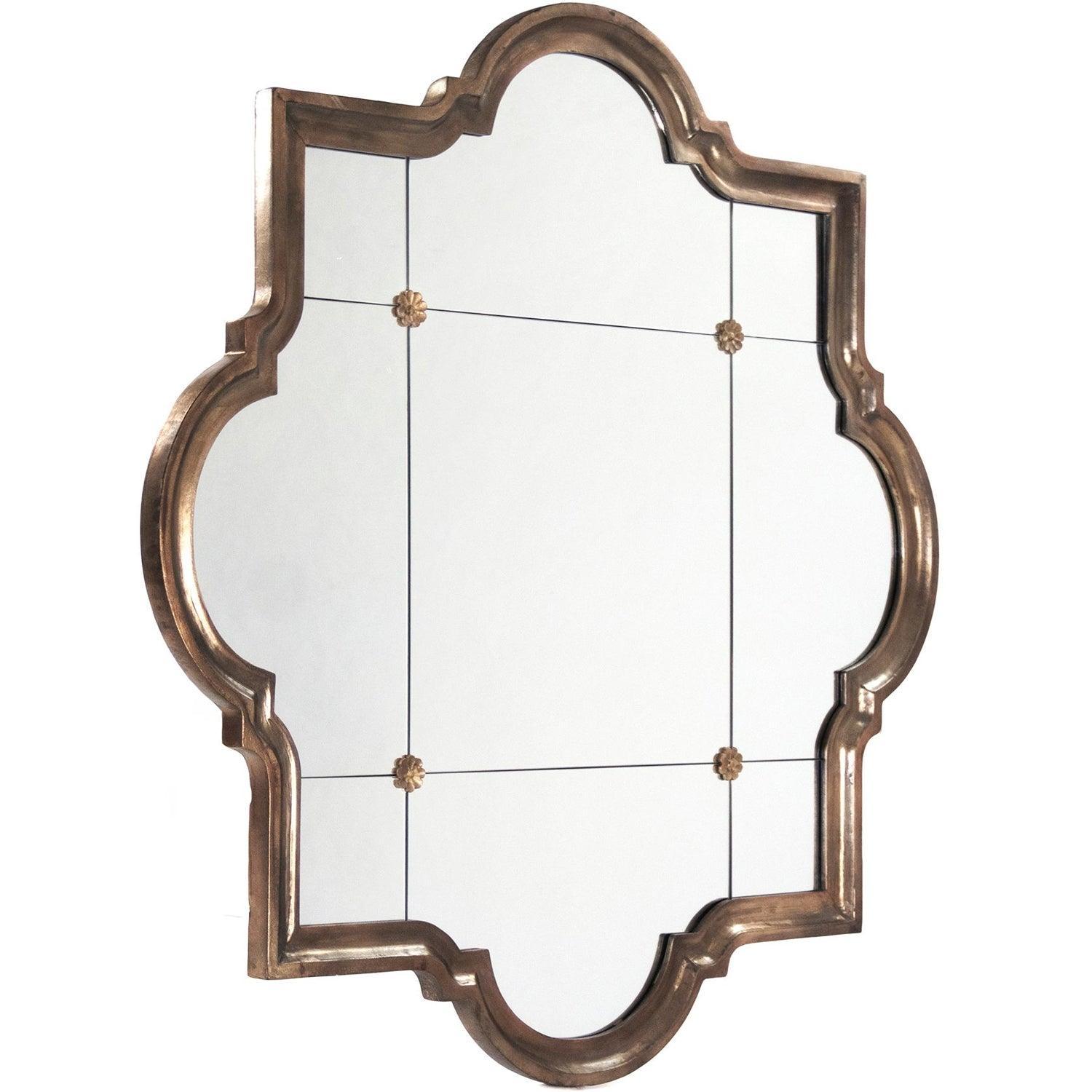 Antiqued Quatrefoil Mirror - Belle Escape