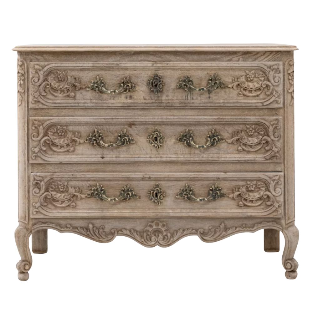 Ornately Carved French Cabriole Chest, Circa 1800