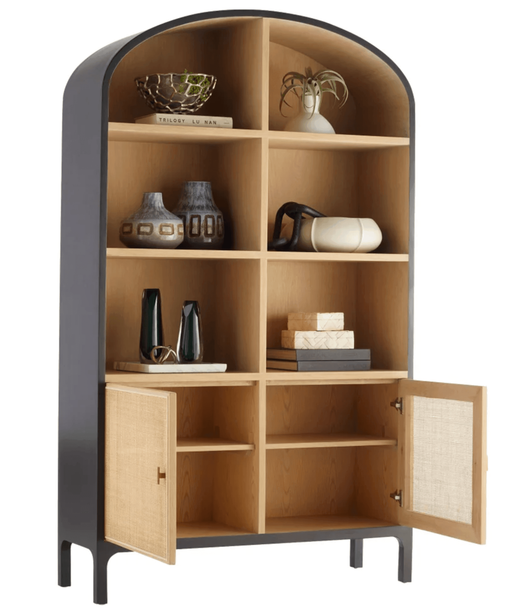 Arched Woven Rattan Cabinet - Belle Escape
