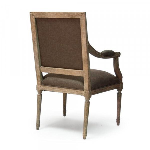 Aubergine Square Back French Arm Chair - Belle Escape