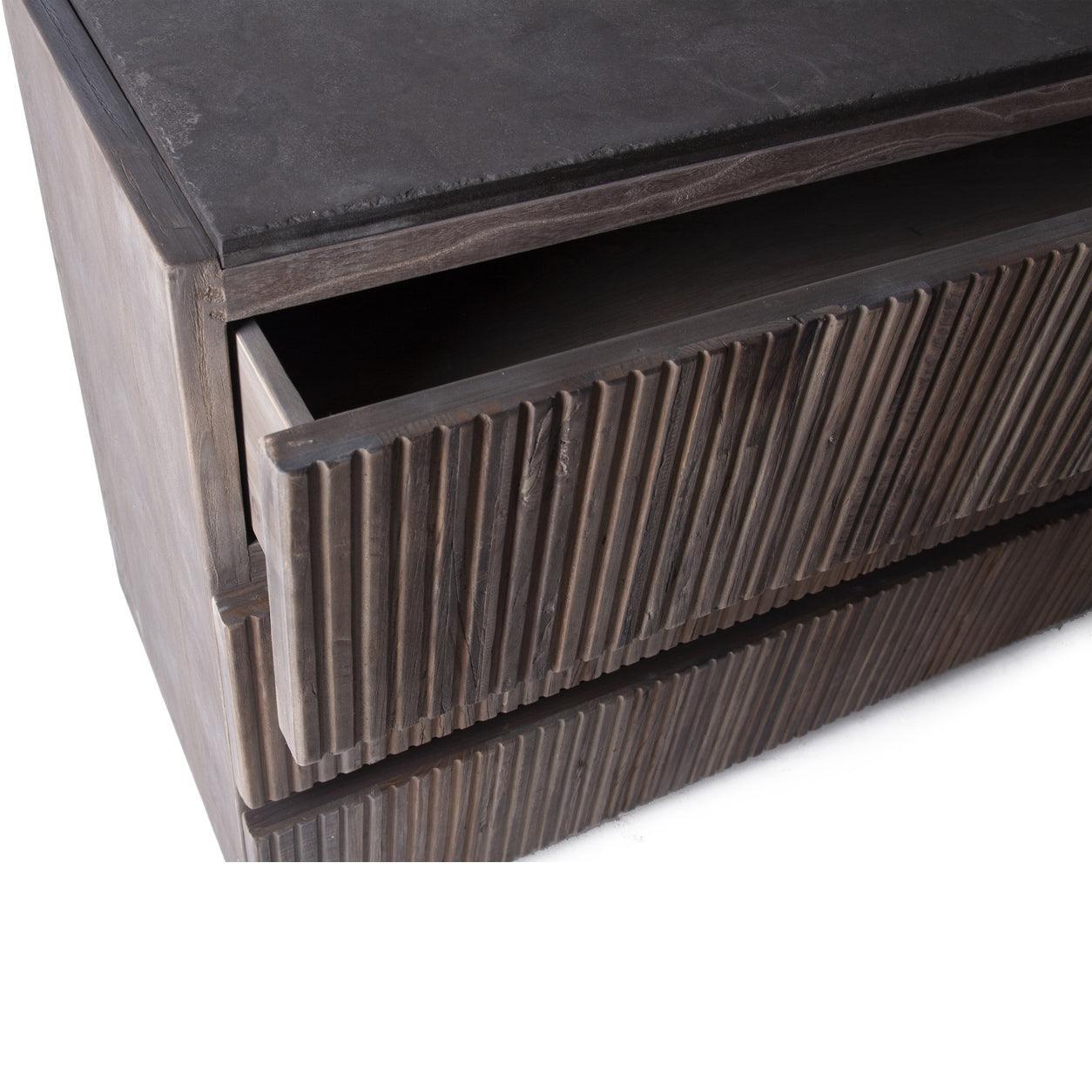 Autumn Fluted Elm Wood Chest - Belle Escape