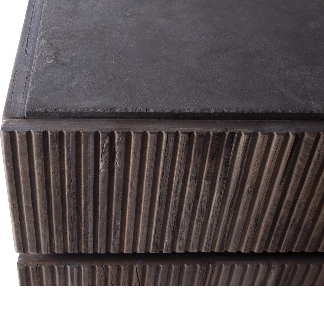 Autumn Fluted Elm Wood Chest - Belle Escape