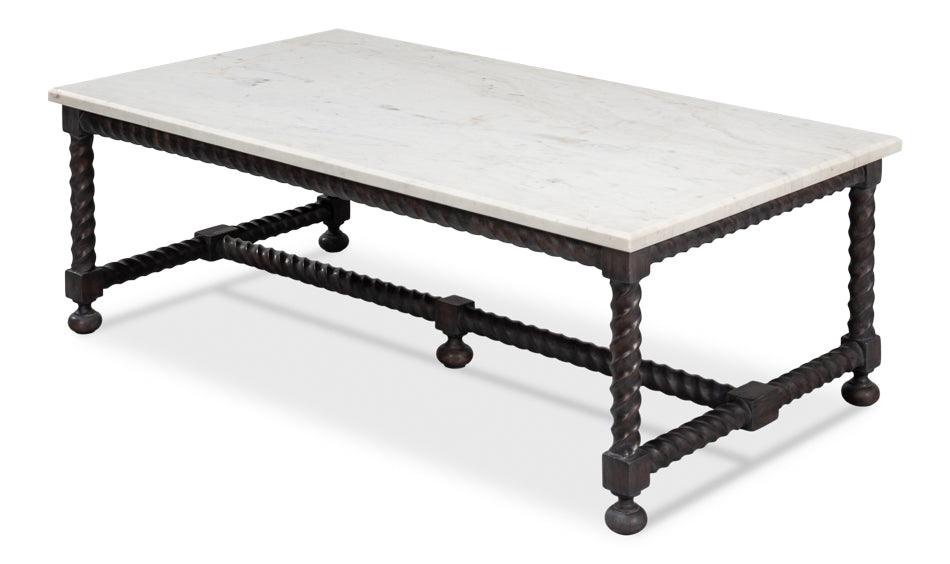 Barley White Marble Top Coffee Table