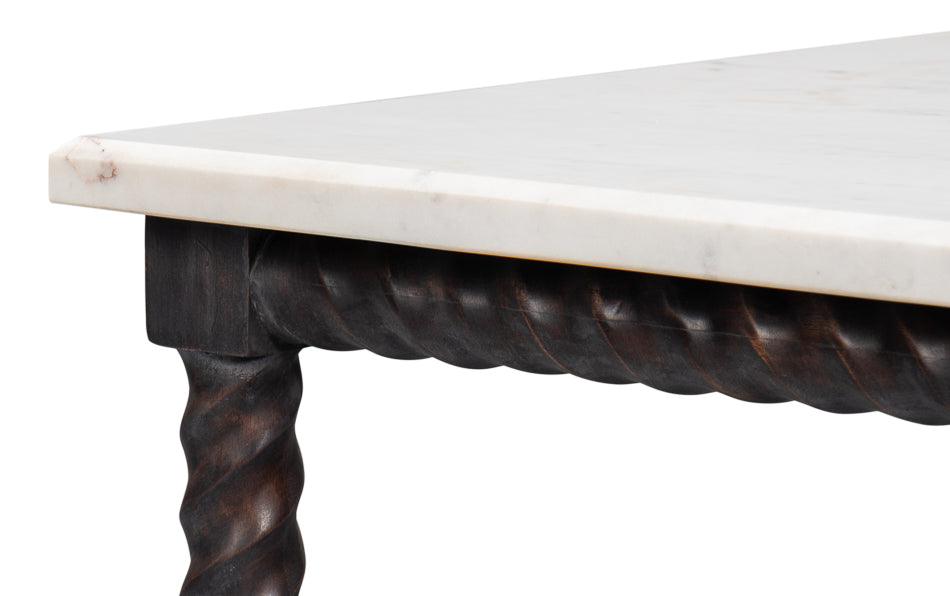 Barley White Marble Top Coffee Table
