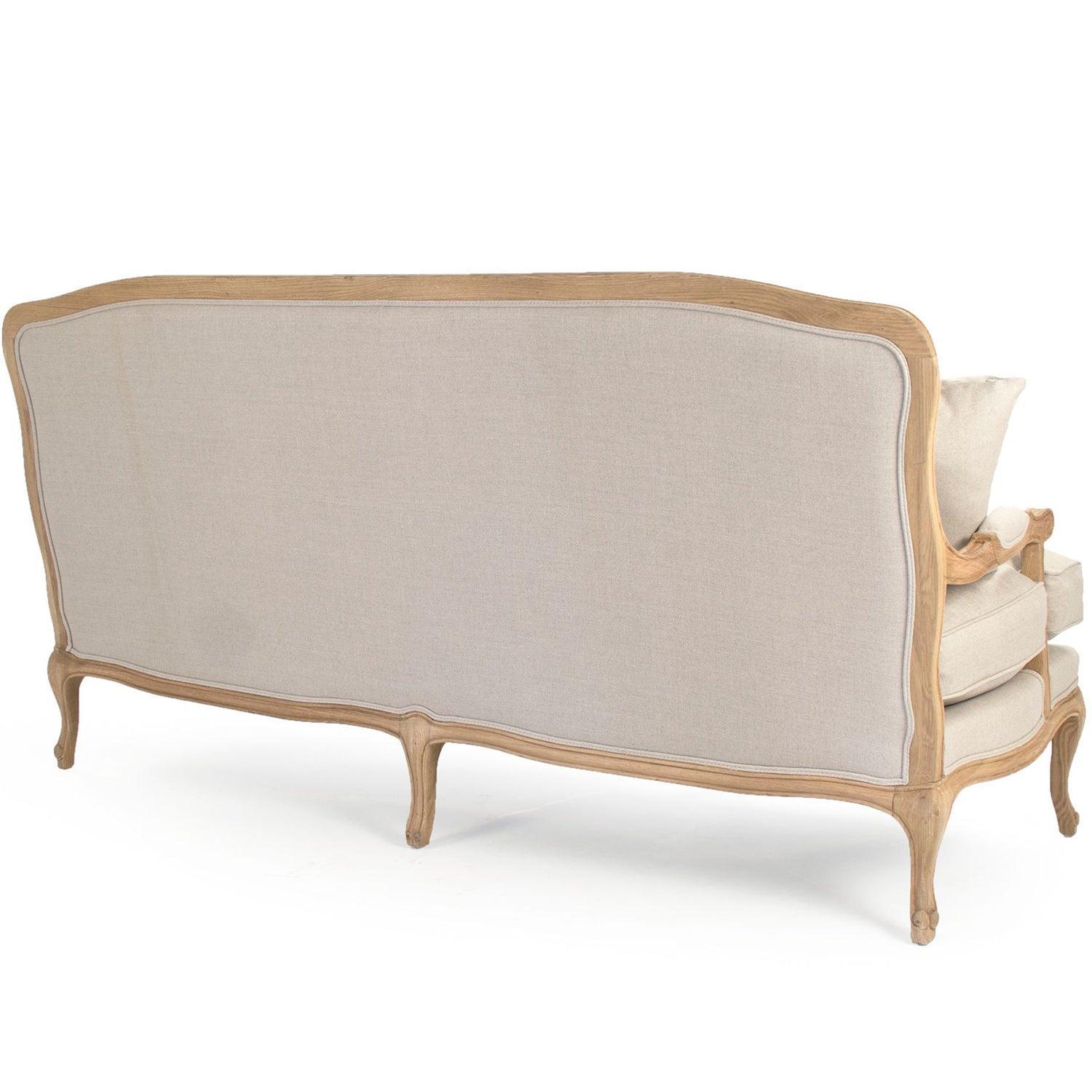 Bastille Linen French Cabriole Sofa - Belle Escape