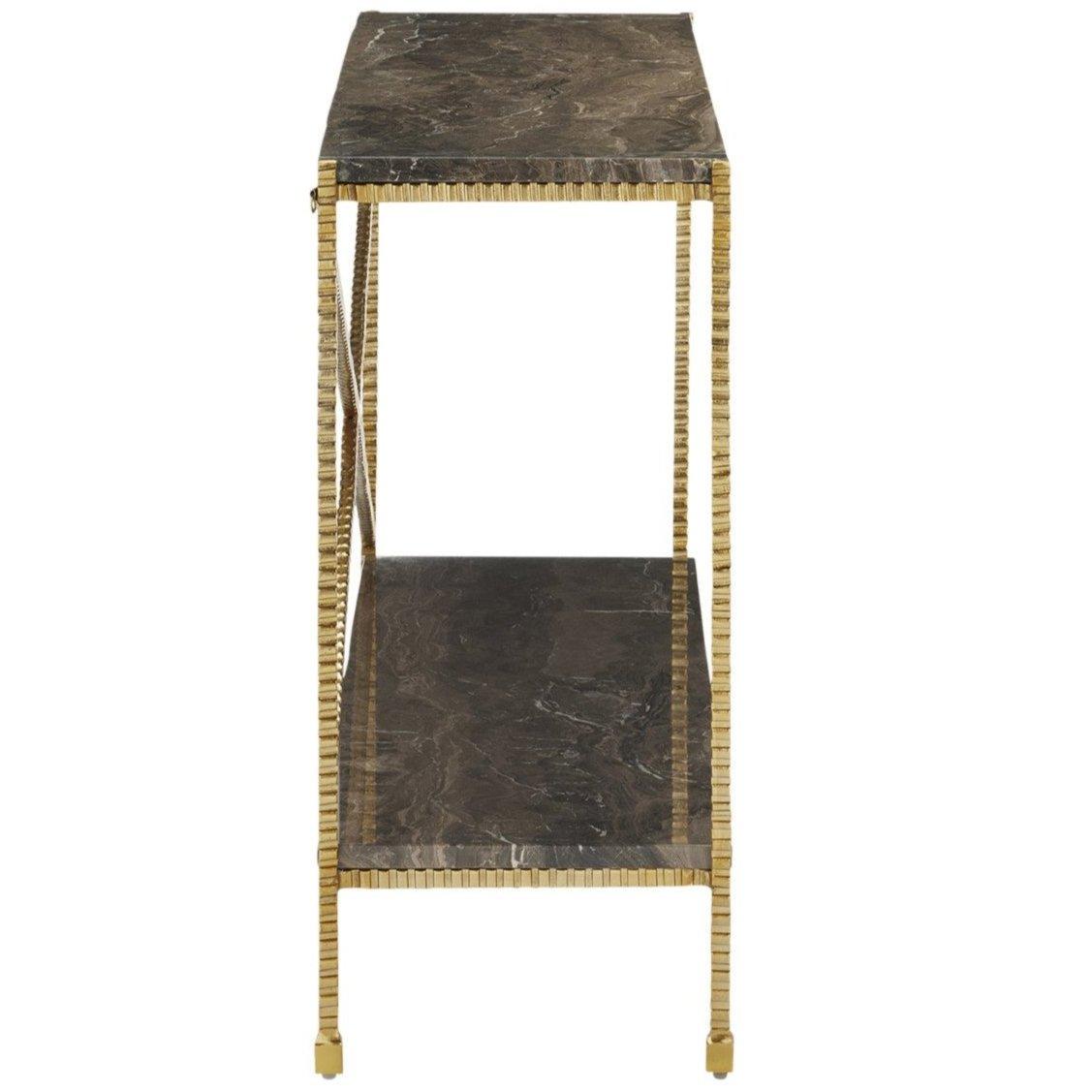 Cappuccino Marble Gold Console Table