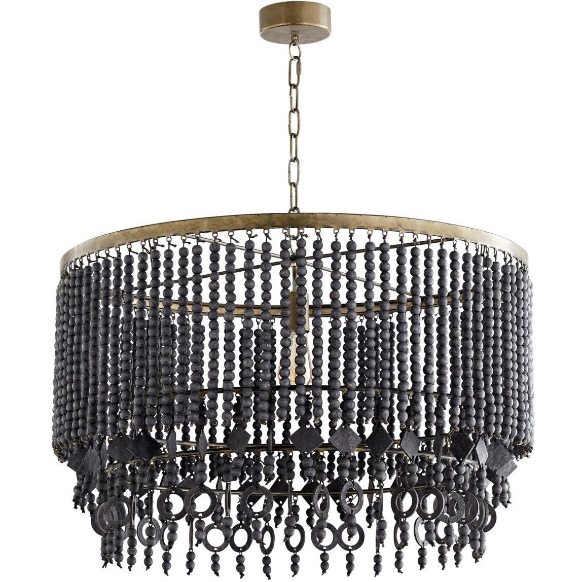 Black Beaded Boho Luxe Chandelier - Belle Escape
