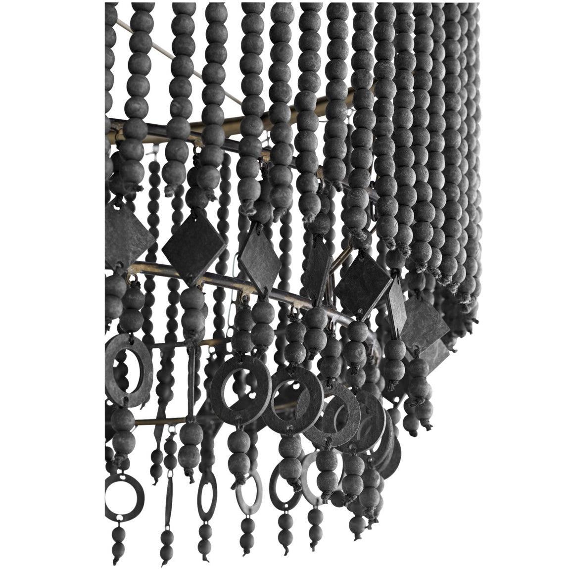 Black Beaded Boho Luxe Chandelier - Belle Escape