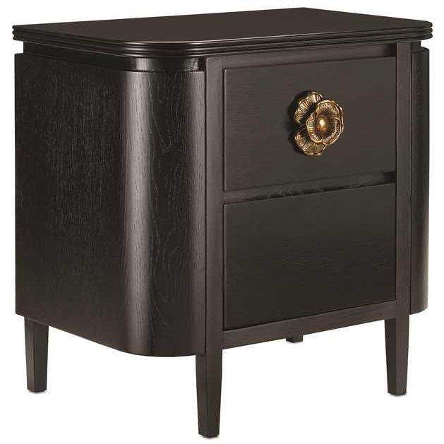 Black Florale Nightstand - Belle Escape