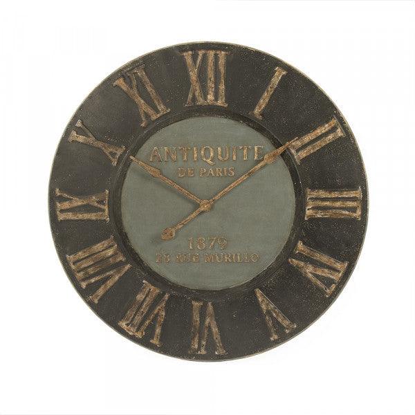 Black French Round Wall Clock - Belle Escape
