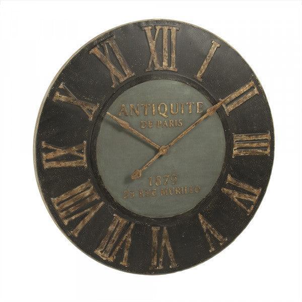 Black French Round Wall Clock - Belle Escape