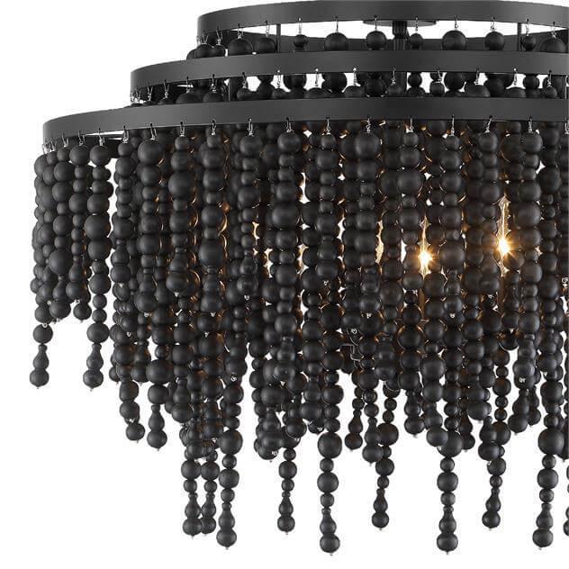 Black Poppy Beaded Chandelier - Belle Escape