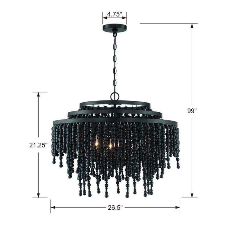 Black Poppy Beaded Chandelier - Belle Escape