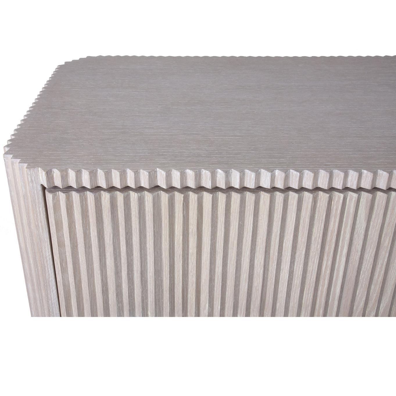Bleached Oak Ribbed 3-Drawer Chest - Belle Escape
