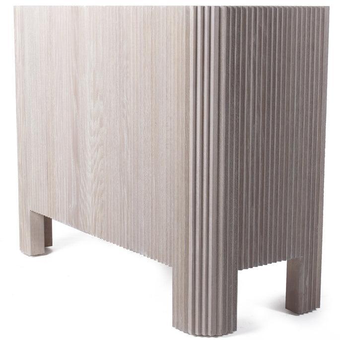 Bleached Oak Ribbed 3-Drawer Chest - Belle Escape