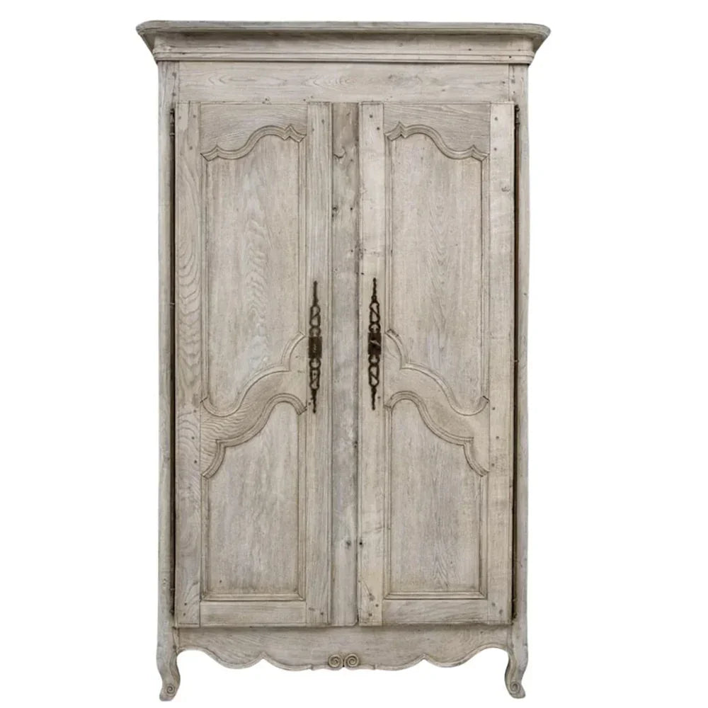 Vintage French Bleached Oak Cabinet, Circa 1870