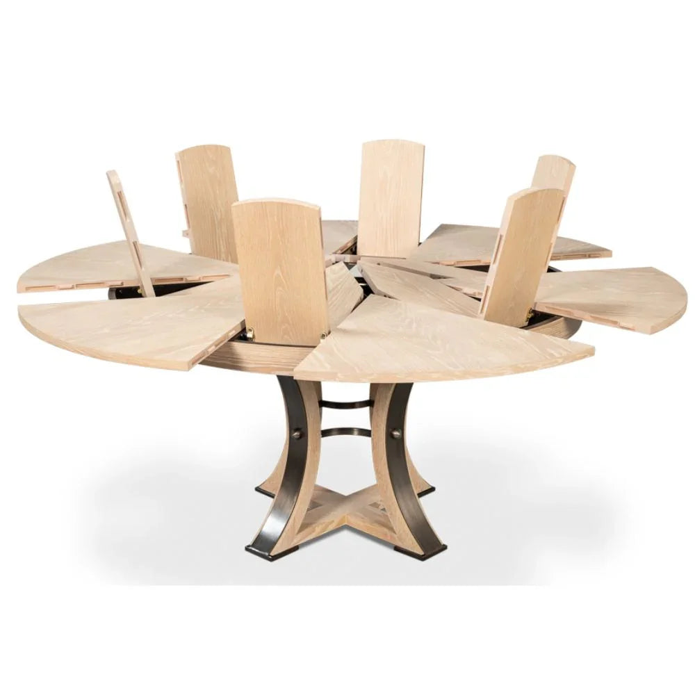 Bleached Oak Tower Jupe Dining Table