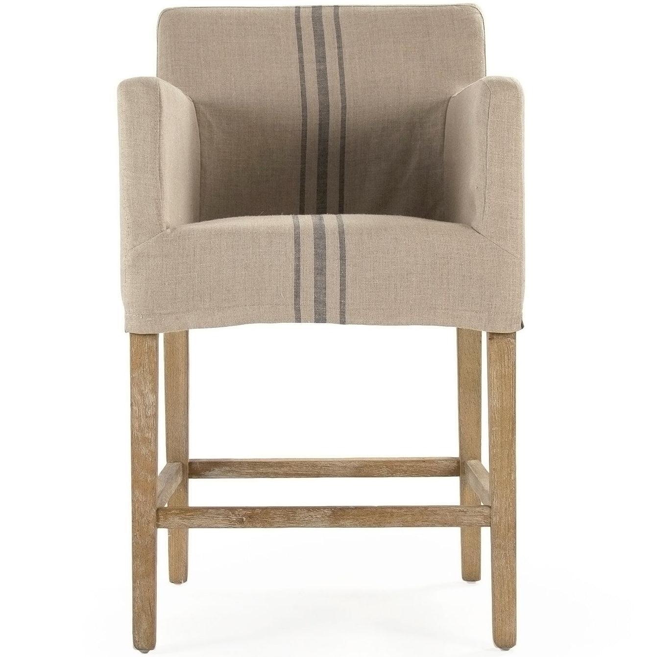 Blue Striped Avignon Counter Stool - Belle Escape