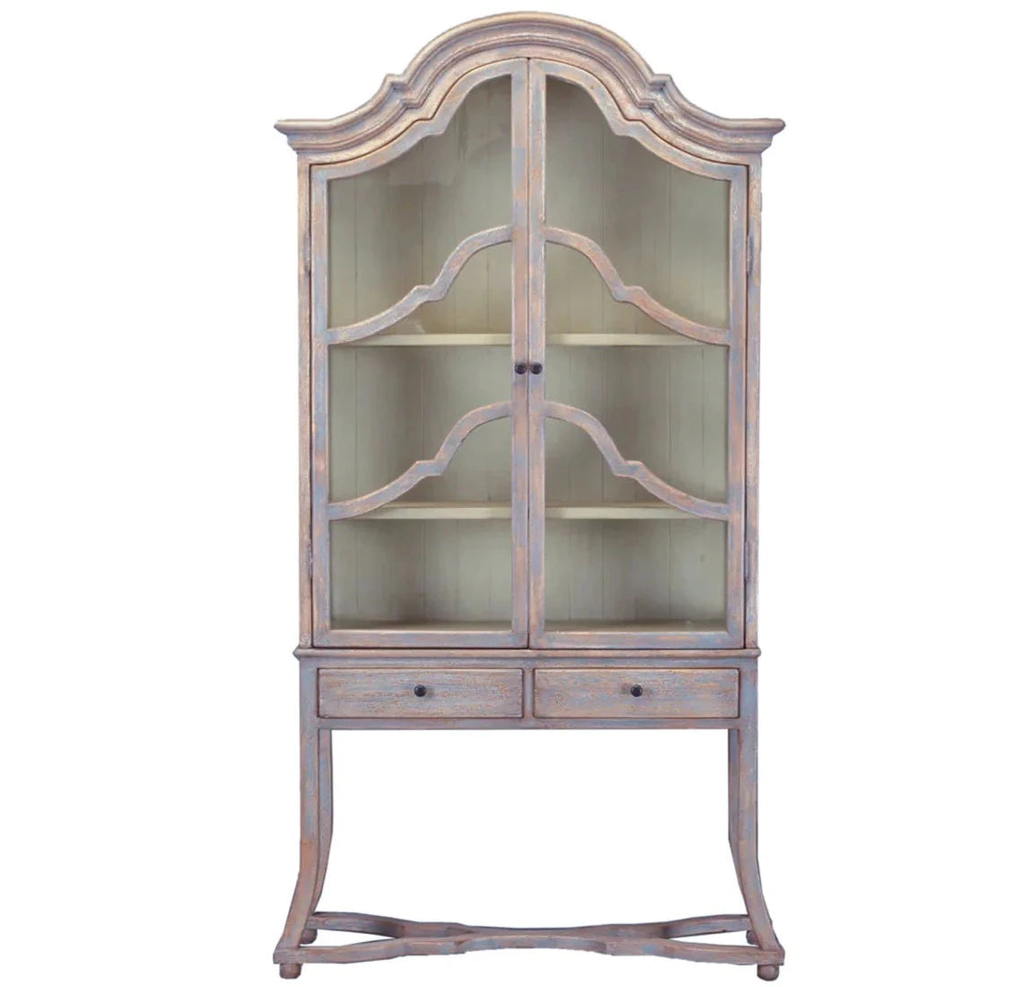 Arched French Blue Cassis Cabinet