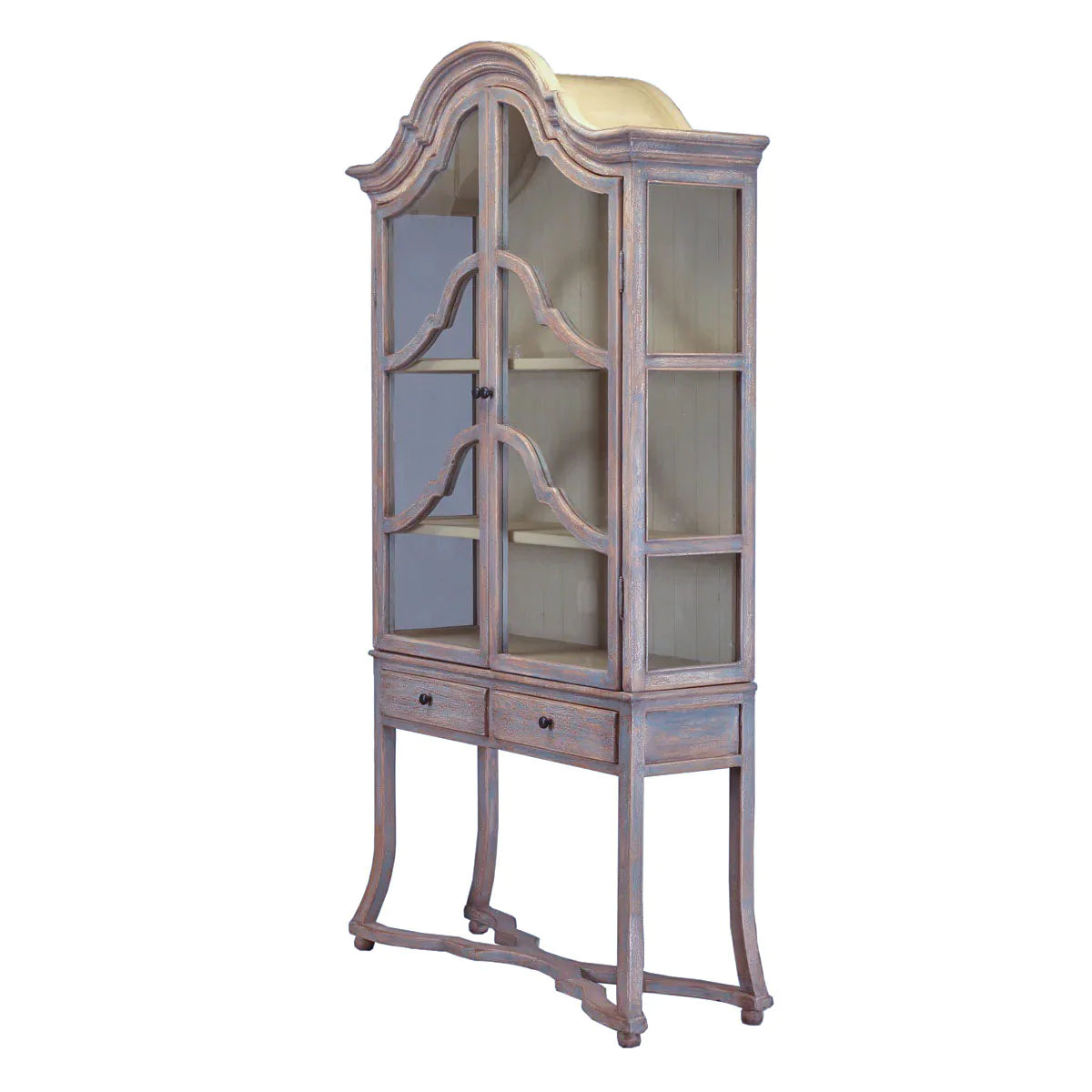 Arched French Blue Cassis Cabinet