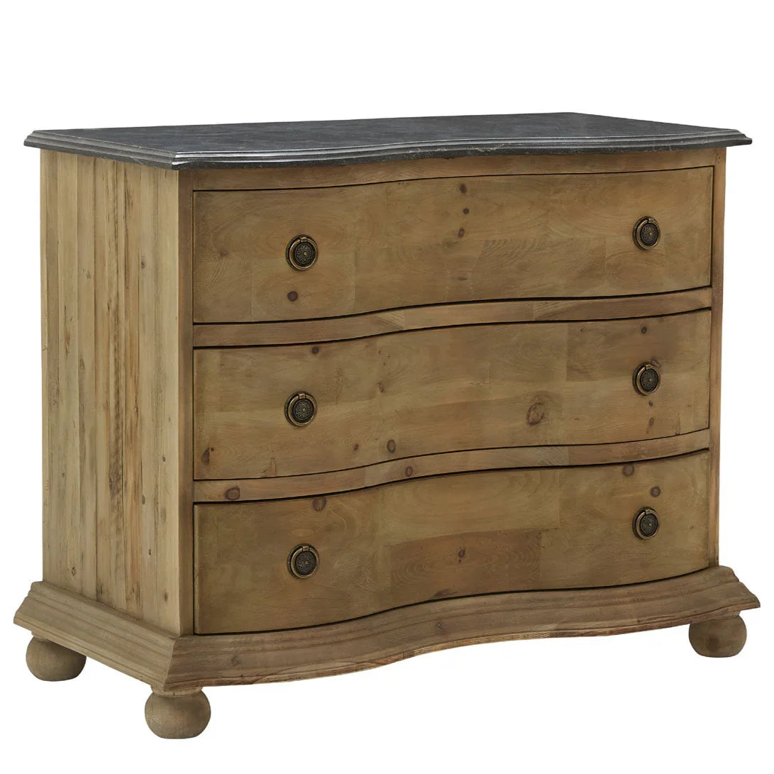 Blue Curved Stone Top Chest | French Country Style Blue Curved Stone Top Chest | French Country Style