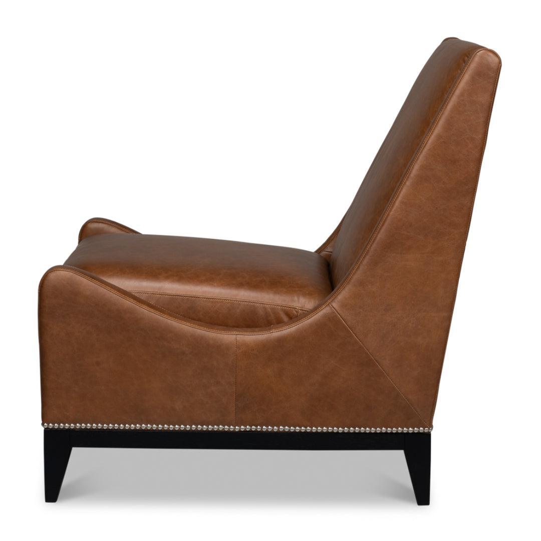 Chocolate Brown Leather Accent Chair