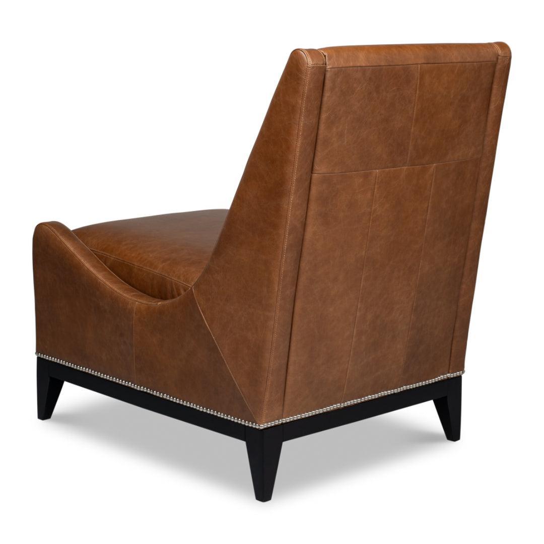 Chocolate Brown Leather Accent Chair