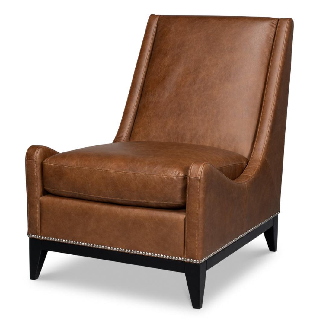 Chocolate Brown Leather Accent Chair
