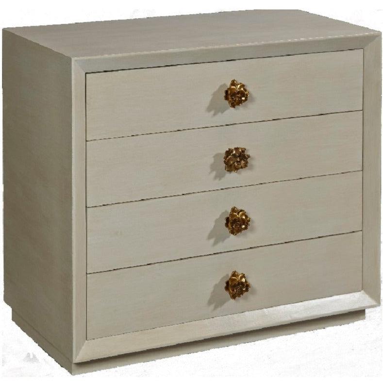Bronze Floral Handle 4-Drawer Chest - Belle Escape