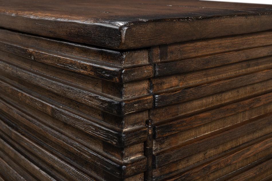 Brown Rustic Manor Ribbed Cabinet - Belle Escape