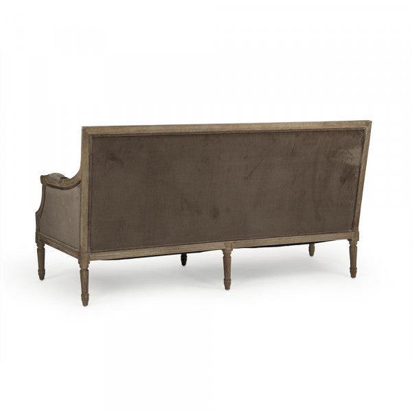 Brown Velvet French Louis Sofa - Belle Escape
