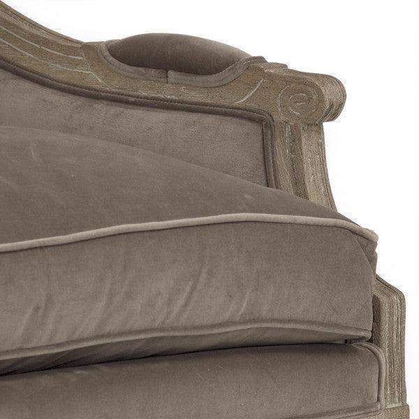 Brown Velvet French Louis Sofa - Belle Escape