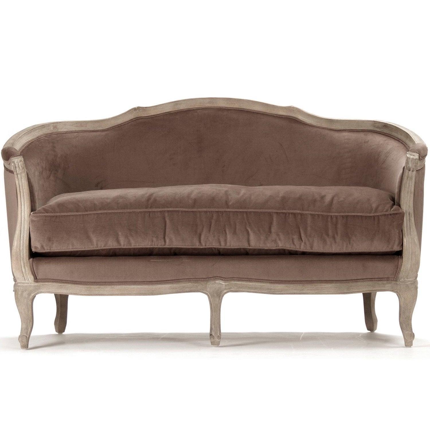 Brown Velvet Maison Settee - Belle Escape